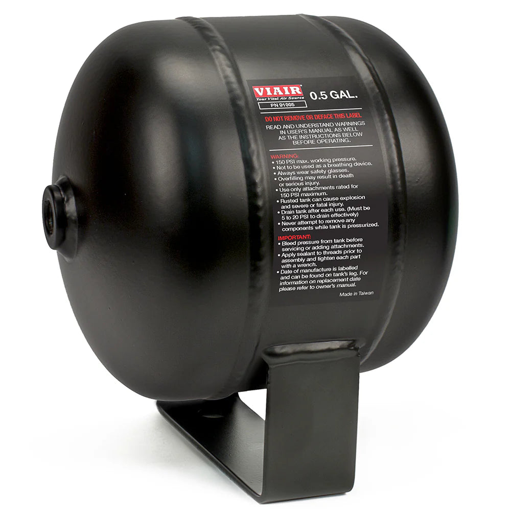 VIAIR 0.5 Gallon (1.9L) Steel Air Tank – Compact Heavy-Duty Onboard Air Reservoir