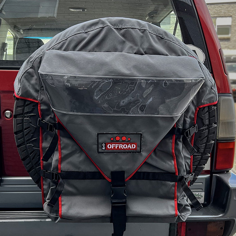 R&D Offroad Spare Wheel Cover Rubbish Bin Bag with Black Trim | Fits 30"–33" Tyres