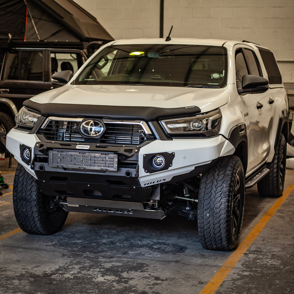 White Toyota SUV in a garage setting