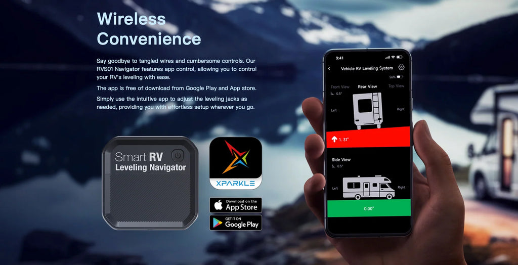 Smart RV Leveling Navigator | Wireless Bluetooth Caravan Leveler