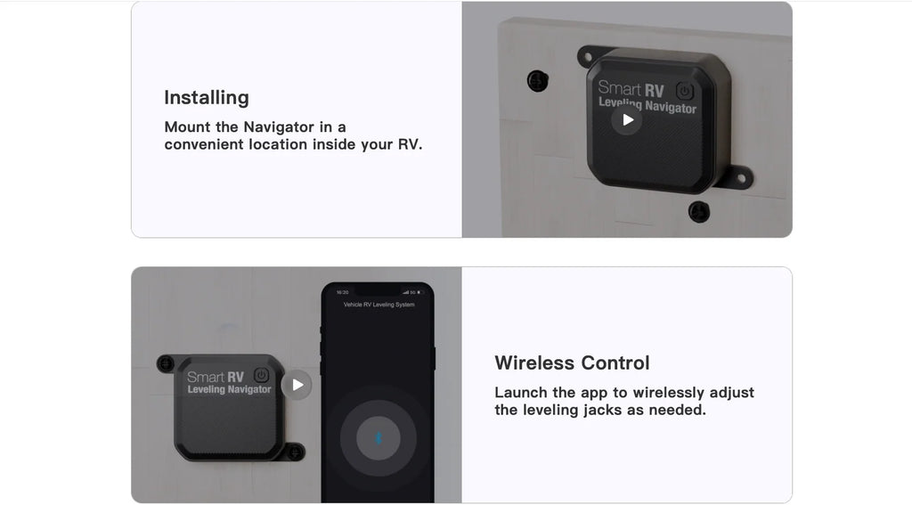 Smart RV Leveling Navigator | Wireless Bluetooth Caravan Leveler